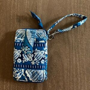 Vera Bradley Blue and White Patterned Wristlet